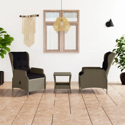 Bild av vidaXL Loungegrupp för trädgården med dynor 3 delar konstrottning brun