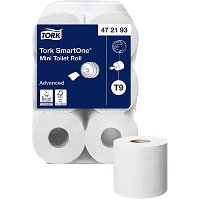Bild av Tork SmartOne® Mini Toalettpapper vit T9, 2 lagers, 12 x 620 ark, 472193