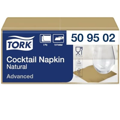 Bild av Tork Natur Miljövänliga Cocktailservetter, 200 Servetter, 509502
