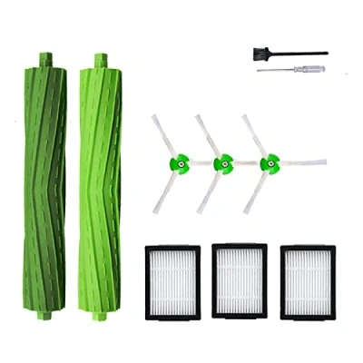 Bild av Reservdelar tillbehör för iRobot Roomba i7 i6 i8 i3 i4 i1 e5 e6 I E J serien dammsugare inkluderar 1 gummiborste med flera ytor och 3 pack filter, sidoborstar