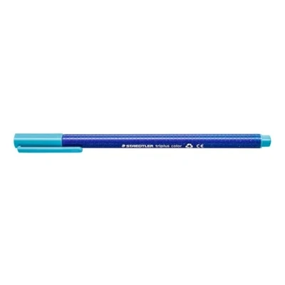 Bild av Staedtler 323 34 Fasermaler Triplus Farbe Dreikantschaft im Kartonetui, auswaschbar, circa 1 mm, 10 Stück, aquablau