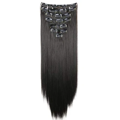 Bild av CAISHA XXL 50cm 8 delar set CLIP IN EXTENSIONS Hårförlängning Hårstycke Rak Mörkbrun CES102