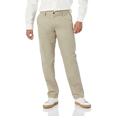 Bild av Amazon Essentials herr rak passform skrynkelfri platt framsida chinos byxa, kaki brun, 40 B x 32 L