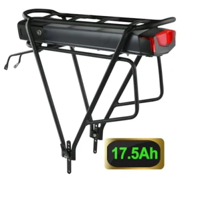 Bild av Elcykelbatteri med pakethållare, litiumjonbatteri som kan väljas 36/48/52 V eller 1 000/750/500 W (36 V, 17,5 Ah (50500W))