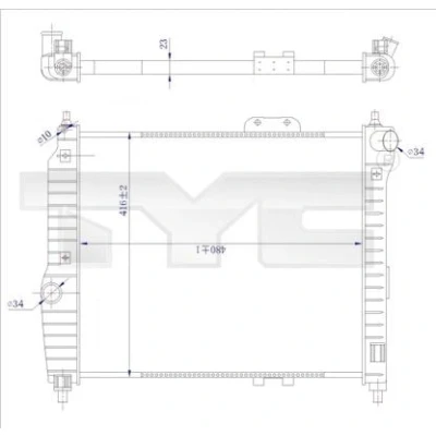 Bild av Kylare, motorkylning TYC 706 0021 R