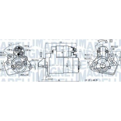 Bild av MAGNETI MARELLI 063721332010 Démarreur 12 1,4 RENAULT: Clio 2, 3, 4, DACIA: Duster SUV, SANDERO I, 2