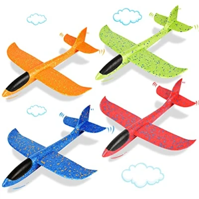 Bild av Segelflygplan Polystyren Barn 4 Pack Stora Leksaksflygplan Skum Gliders Frigolitflygplan Kastglidare Flygplan för Pojke Familj BY VCOSTORE （Kamouflage）