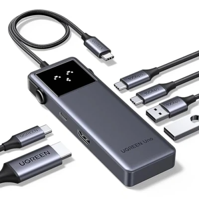 Bild av UGREEN Uno USB C Hub 10Gbps 4K@60Hz HDMI, LED skärm, 2*USB A och C, PD 100W,kompatibel med iPhone 15, iPad Pro/Air, MacBook Steam Deck