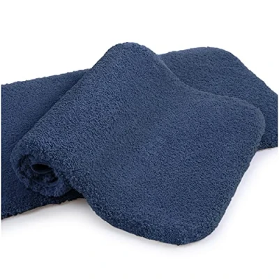 Bild av Halkfri badmatta 2 pack förtjockad för badrum absorberande ultramjuk badrumsmatta fluffig mikrofiber sängmatta golvmatta golvmatta, snabbtorkande, maskintvättbar 40 x 60cm st (Marinblå)