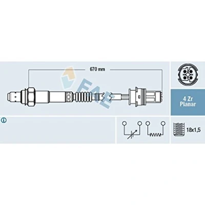 Bild av FAE 77328 Sonde lambda chauffé MERCEDES BENZ: Classe C Berline, Coupe, CLK Coupe