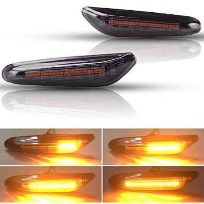 Bild av Kinstecks (uppgraderad version): 2 st LED sidopositionsljus, flödande blinkerslampa för B M W 1 3 5 serien E81, E82, E87, E88, E90, E91, E92, E93, E46, NUR BJ, E60, E61, X3 och E83