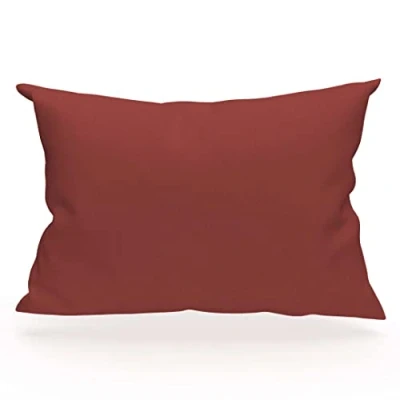 Bild av Taie d&#039;oreiller en coton 57 fils 50x70 cm UNI brique, par Soleil d&#039;ocre