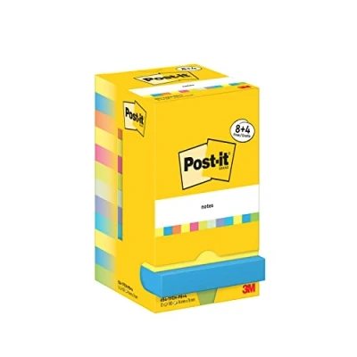 Bild av Post It 654 TFEN P8+4 Klebezettel Quadratisch Blau Grün Orange Pink Gelb 100 Blätter Selbstklebend (654 P8+4)