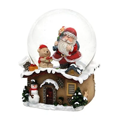 Bild av Dekohelden24 Snökula med jultomte, mått L/B/H: 7 x 9 cm kula 6,5 cm. 501473 Teddy
