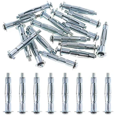 Bild av Keple M5 x 58 kraftig metall zinkpläterat stål mollybult (paket med 10) ihålig drivenhet vägg ankarskruvar set för gipsvägg gips torr gipsskiva kakel block (58 mm lång)