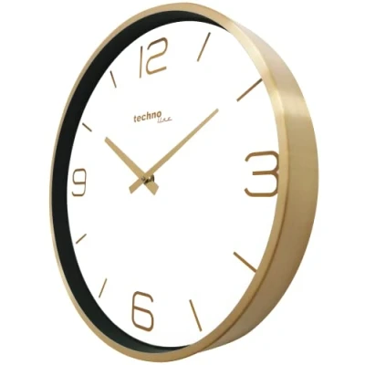 Bild av Technoline WT7280 klassisk väggklocka, hög kontrast och lättläst, 30 cm, guld