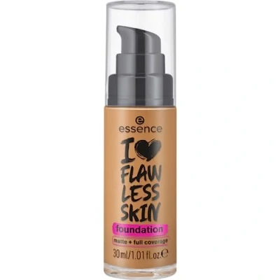 Bild av essence I LOVE FLAWLESS SKIN Foundation, nr 110, brun, långvarig, matande, omedelbart resultat, matt, vegansk, oljefri, UVA och UVB filter SPF 20, utan parfym, 1 pack (30 ml)