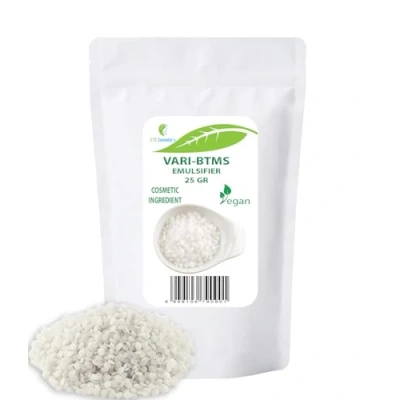 Bild av Emulgator Vari btms 25 gr Naturligt ursprung Använd som ingrediens för kosmetika Används i balsam, krämschampon, hårmasker