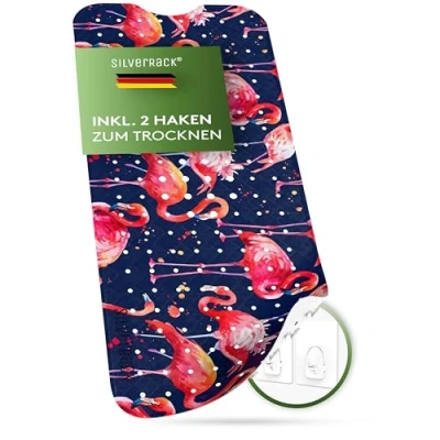 Bild av SilverRack Badkarsmatta, halkfri, 100 x 40 cm (flamingo motiv lila) halkfri matta, badkar BPA fri duschmatta, mögelresistent och maskintvättbar badmatta