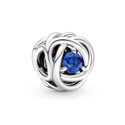 Bild av PANDORA September Geburtsstein Blauer Ewigkeitskreis Charm aus Sterling Silber mit Kristallen, 790065C07