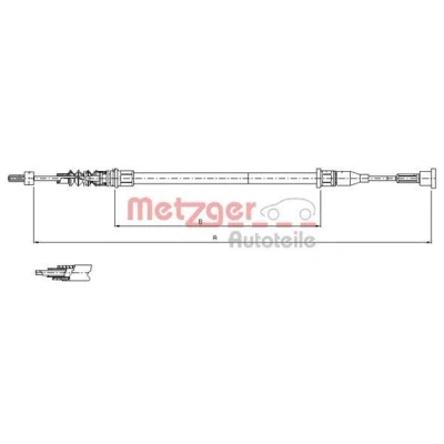 Bild av METZGER 11.5768 Câble De Frein arrière droite 1143/307 COFLE OPEL: Corsa C 3/5 portes, Tigra Twintop