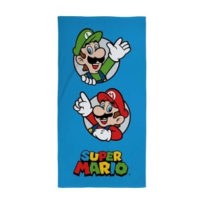 Bild av Character World officiell Nintendo Super Mario barnhandduk supermjuk känsla, vågdesign med och Luigi Perfekt hemmet, badet, stranden poolen En storlek 70 cm x 140