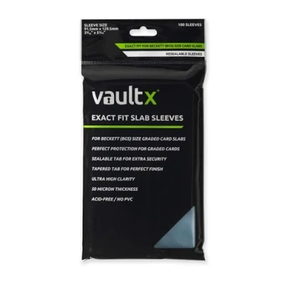 Bild av Vault X graderade kortplattomslag exakt passande väskor för Becketts BGS och andra fodral i liknande storlek (100 st)