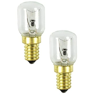 Bild av COM FOUR® 2x ugnslampa upp till 300C, varmvit spisglödlampa 26W, E14, 230V, 165 lumen (02 stycken 26W guldfärgad)