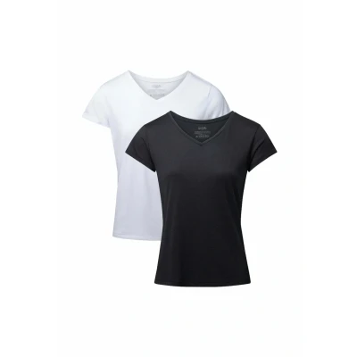 Bild av Danish Endurance Vneck 2PACK Tshirt bas, Storlek: Large, Mc white black