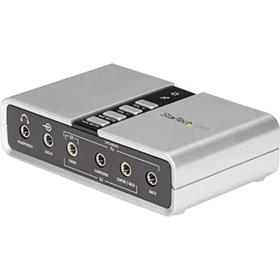Bild av StarTech.com USB 2.0 Soundbox 7.1 adapter externt ljudkort med SPDIF Didital ljud 8 x 3,5 mm uttag (ICUSBAUDIO7D)