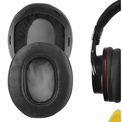 Bild av GEEKRIA QuickFit Protein läder reserv öronkuddar för SONY MDR 1A, 1ADAC hörlurar öronkuddar, headset öronkudde reparationsdelar (svart)