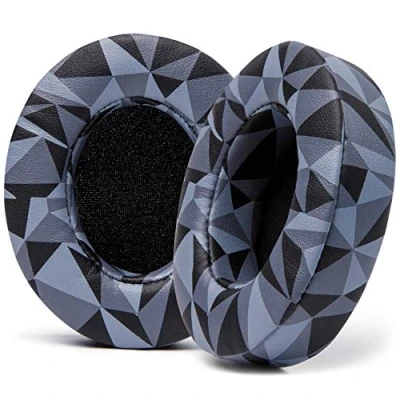 Bild av WC Wicked Cushions Byte av pannbandsdynor för Beats Studio 2 &amp; 3 (B0501, B0500) med och utan tråd Not Fit SOLO Mjukare PU läder, förbättrat skum starkare lim Geo grå
