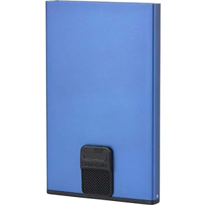 Bild av SAMSONITE Cardprotector ALU FIT 201 Slide Up Case Kortfodral med RFID och NFC skydd, Blå, 10.2 cm, Modern