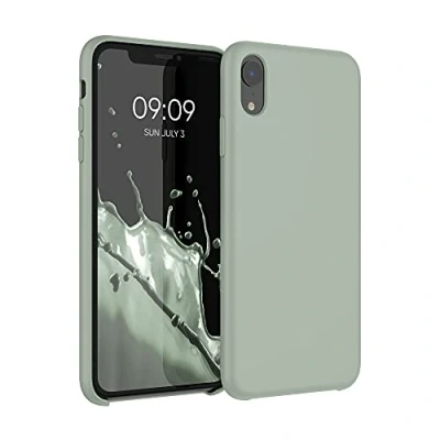 Bild av kwmobile Skal kompatibelt med Apple iPhone XR fodral gummerat silikon mobiltelefonfodral i grågrönt