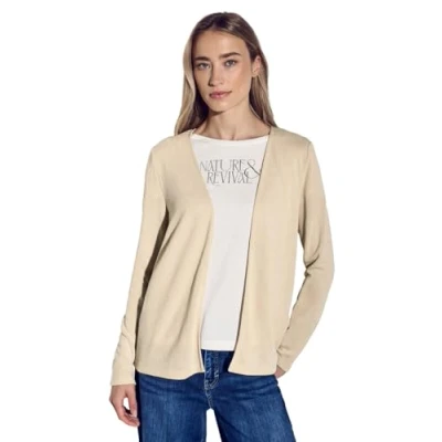 Bild av STREET ONE stickad look jacka, Bomull beige, 36