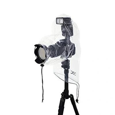 Bild av JJC 2 delad kamera regnskydd för Canon Nikon Sony kameror med lins och blixt upp till 25 x 16 cm/10 6,3 tum (L B), transparent regnrock regnärm