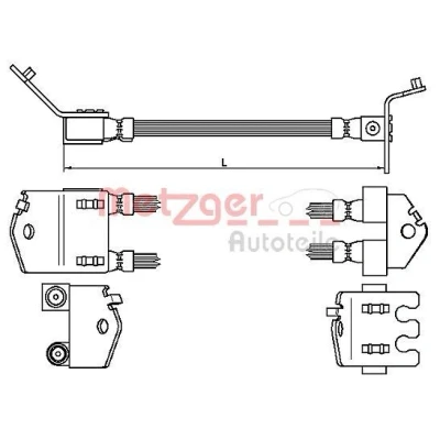 Bild av METZGER 4112539 Flexible De Frein 423 FORD: Transit Mk5 Сamion à Plateau/Сhâssis, Tourneo Connect, Connect Mk1 Van