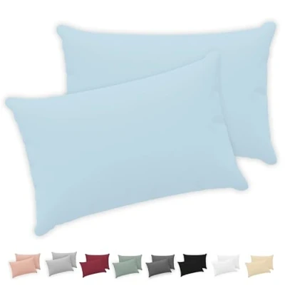 Bild av Twinzen® Örngott 50x70 (Set om 2) Jersey 100% bomull 150 GSM cm Kuddfodral med dragkedja Oeko Tex certifierad