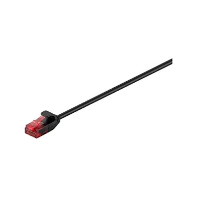 Bild av Goobay 93713 CAT 6 slim patchkabel, U/UTP, svart, kopparmaterial