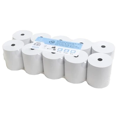 Bild av Exacompta Ref 43816E Förpackning med 10 rullar för kassakvitton bredd 80 mm x diameter 72 12 kärna 1 termolager 48 g/m² BPA fri Längd (+ eller 2 m) : 76 m Vit
