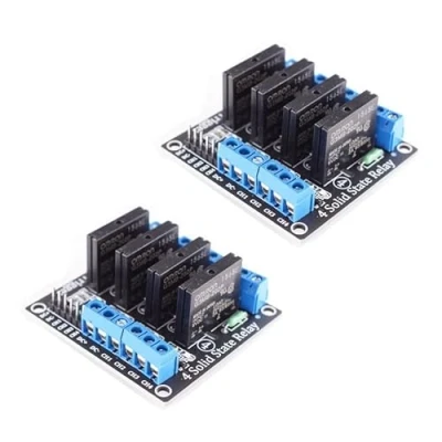 Bild av 2 x 4 kanalsrelämoduler 5 V DC solid state relä kompatibel med arduino och raspberry Pi, strömbrytare låg nivå