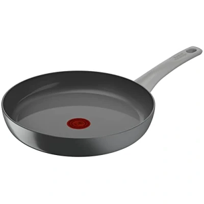 Bild av Tefal Renew On stekpanna 32 cm, keramisk non stick beläggning, induktion, termo signal matlagningsindikator, eko design, hälsosam matlagning, tillverkad i Frankrike C4270832, grå