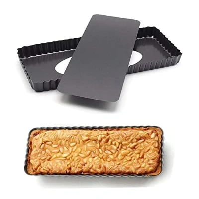 Bild av rektangulär pajform, form avtagbar botten, paj med non stick, kakor, muffins, fyrkantig, 14 tum, 36,5 x 14,5 3 cm