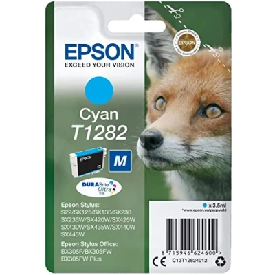 Bild av Epson T1282 Cyan Fox Genuine, DURABrite Ultra Bläckpatron, Amazon Dash Replenishment redo