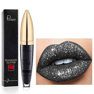 Bild av 18 färger Diamond Glitter Lipgloss Lipstick flytande läppstift matt glans, läppglans långvarig non stick slät och bekväm (18)