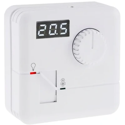 Bild av Termostat, rumstemperaturregulator, styrenhet, utanpåliggande montering 110230 V, temperaturdisplay justerbar 530 C