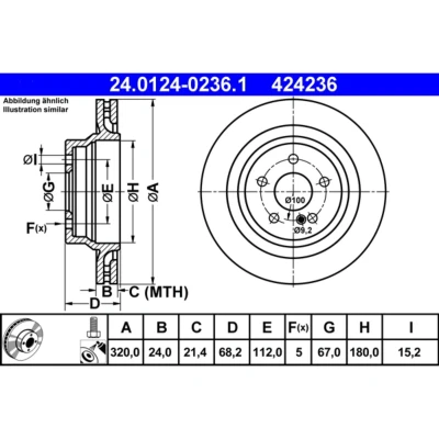 Bild av Bromsskiva Ate 24.0124 0236.1