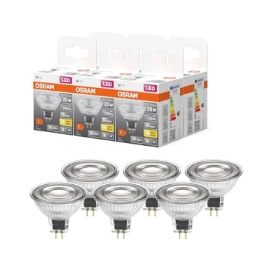Bild av OSRAM Stjärnreflektor LED lampa, GU5.3 bas, klart glas ,Varmt vitt (2700K), 210 Lumen, ersätter 20W belysningsmaterial icke dimbar, 6 Pack