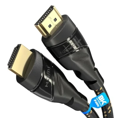 Bild av KabelDirekt HDMI kabel 4K 5 m 4K@60Hz (Extra koppar för snabb Ultra HD, nylonmantel 2.0, hög hastighet med Ethernet, Blu ray/Gaming/PS5/Xbox Series X/Switch, svart)