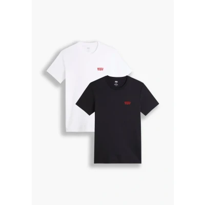 Bild av Levi&#039;s Crewneck Graphic 2 PACK Tshirt bas, Storlek: Small, White/caviar